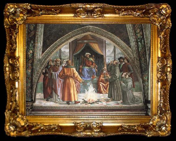 framed  Domenicho Ghirlandaio Feuerprobe des Hl.Franziskus vor dem Sultan, ta009-2